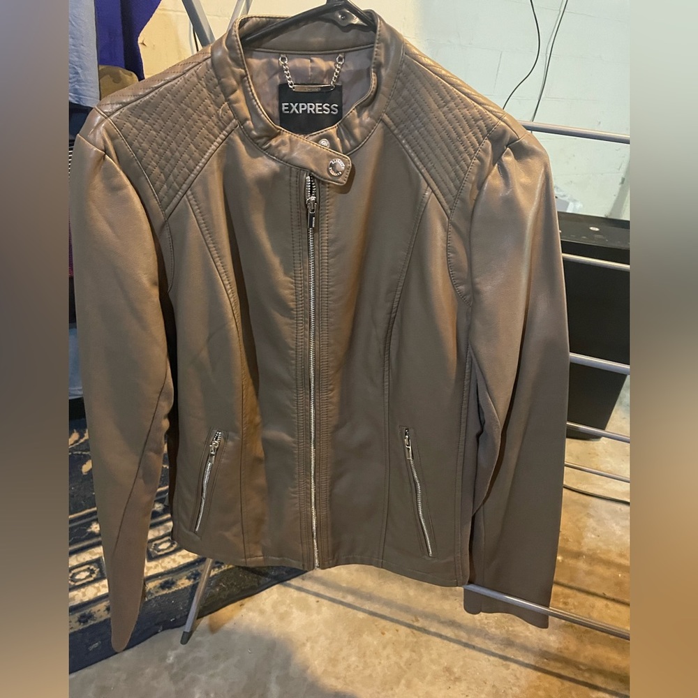 Express Carmel brown leather jacket -size M